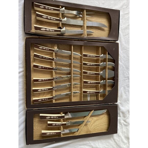 Regent Sheffield English Stainless Steel Cutlery Presentation Set With Wood Hand - Picture 1 of 12